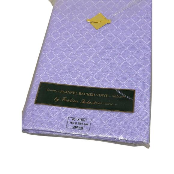 Vintage Fashion Industries Inc Purple Flannel Backed Vinyl Tablecloth 60X104 - Picture 2 of 5